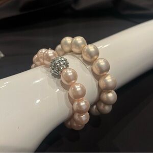 Elegant Faux Pearl Bracelet Set of 2